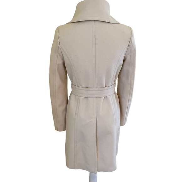 United Colors of Benetton Cream Wool Blend Trench Style Coat 38(2) - Picture 7 of 16